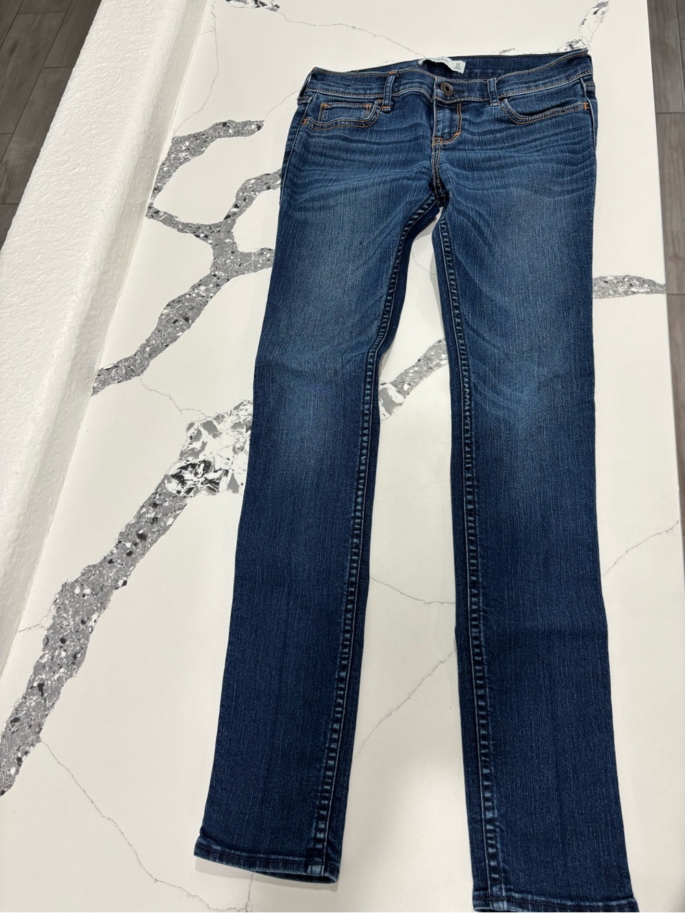 abercrombie kids Skinny Jeans in Dark Blue Denim